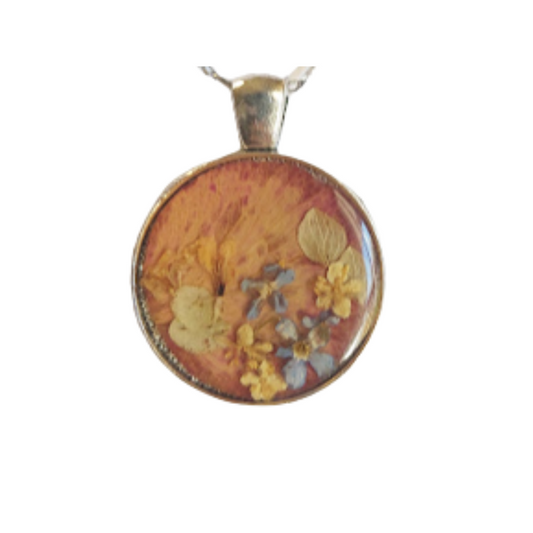 Natürlicher Blumenanhänger, handgefertigter Epoxidschmuck