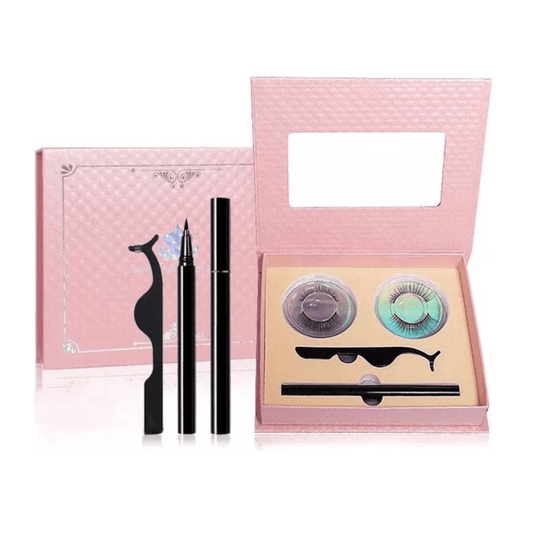 Magnetische Wimpern – inklusive Eyeliner Schwarz und Wimpernpinzette