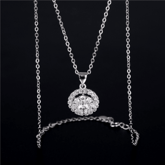 Dames Zilveren Ronde Hanger Ketting Elegante 925 Sterling Zilveren Halsketting