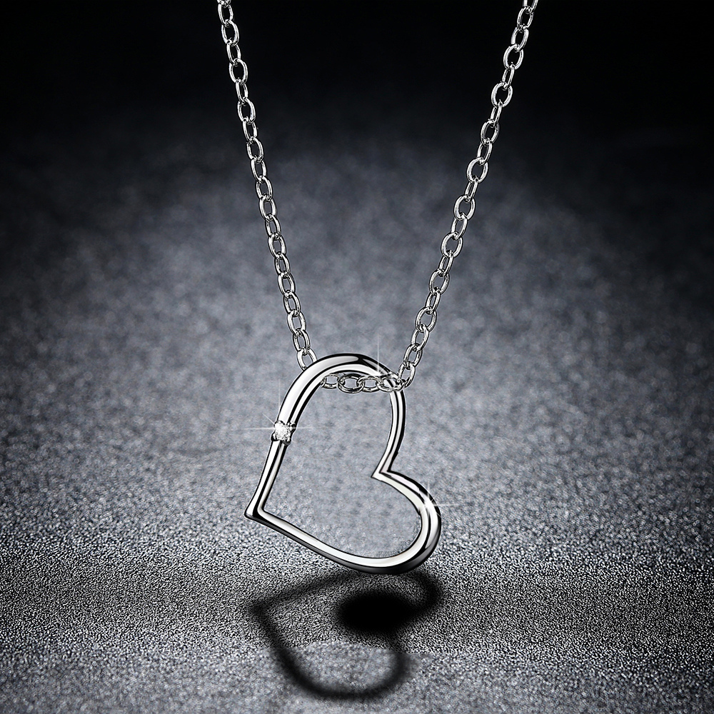 Damen-Halskette aus 925 Sterling Silber mit Herz Anhänger
