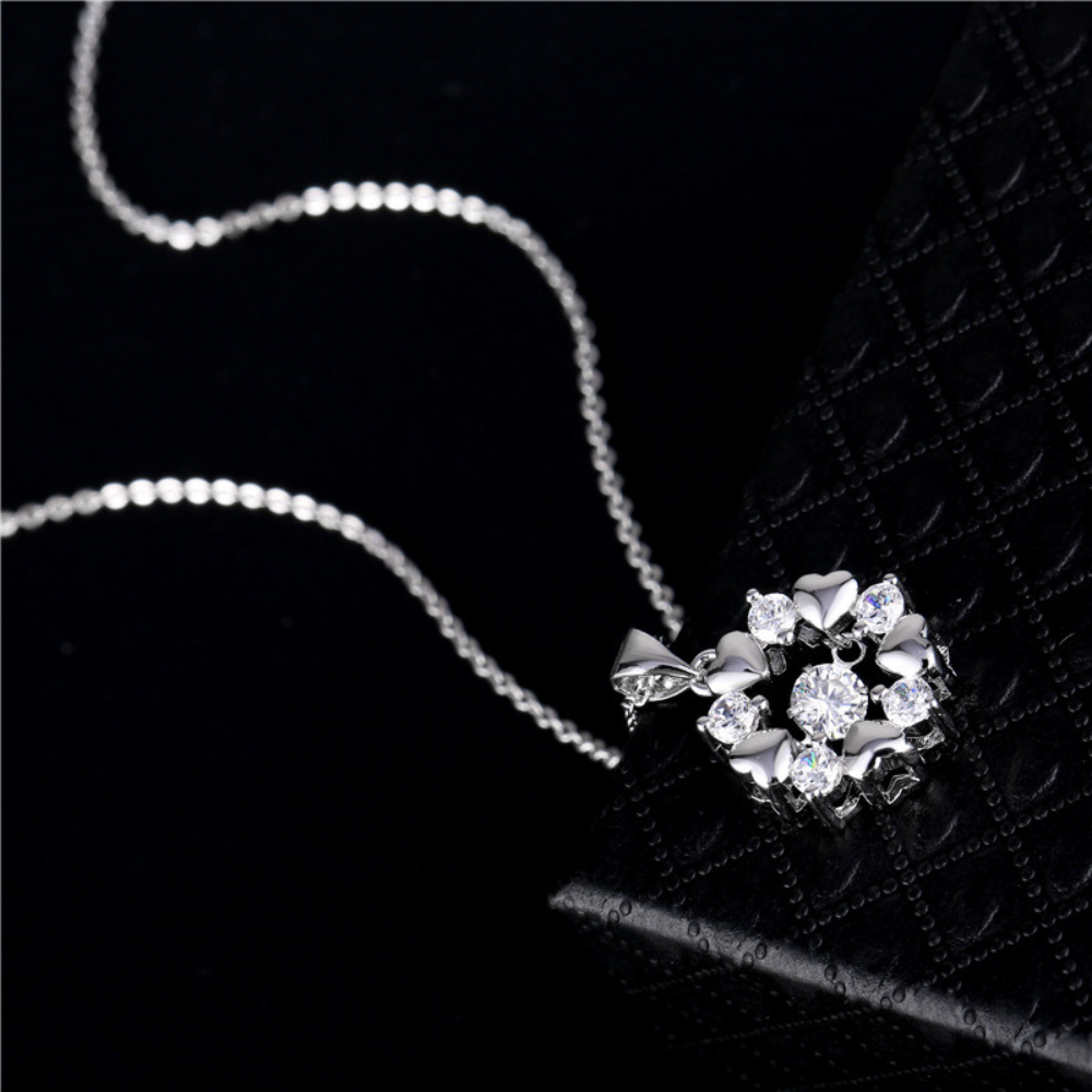 Damen Halskette ,925 Sterling Silber Runder Anhänger Halskette
