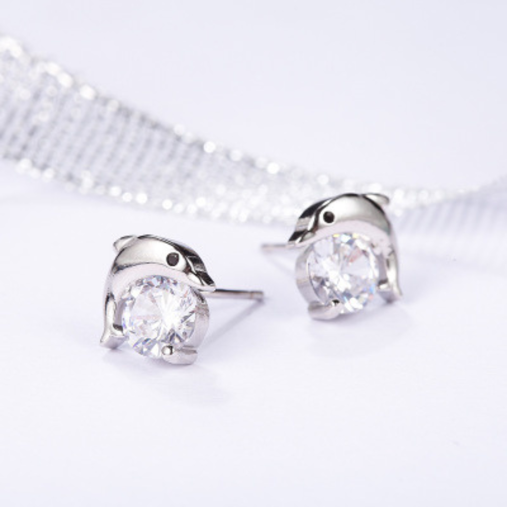Damen Ohrringe 925 Sterling Silber Ohrstecker Ohrringe Stecker mit Zirkonias