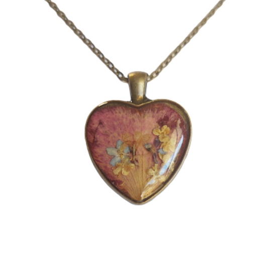 Natürlicher Blumenanhänger, handgefertigter Epoxidschmuck