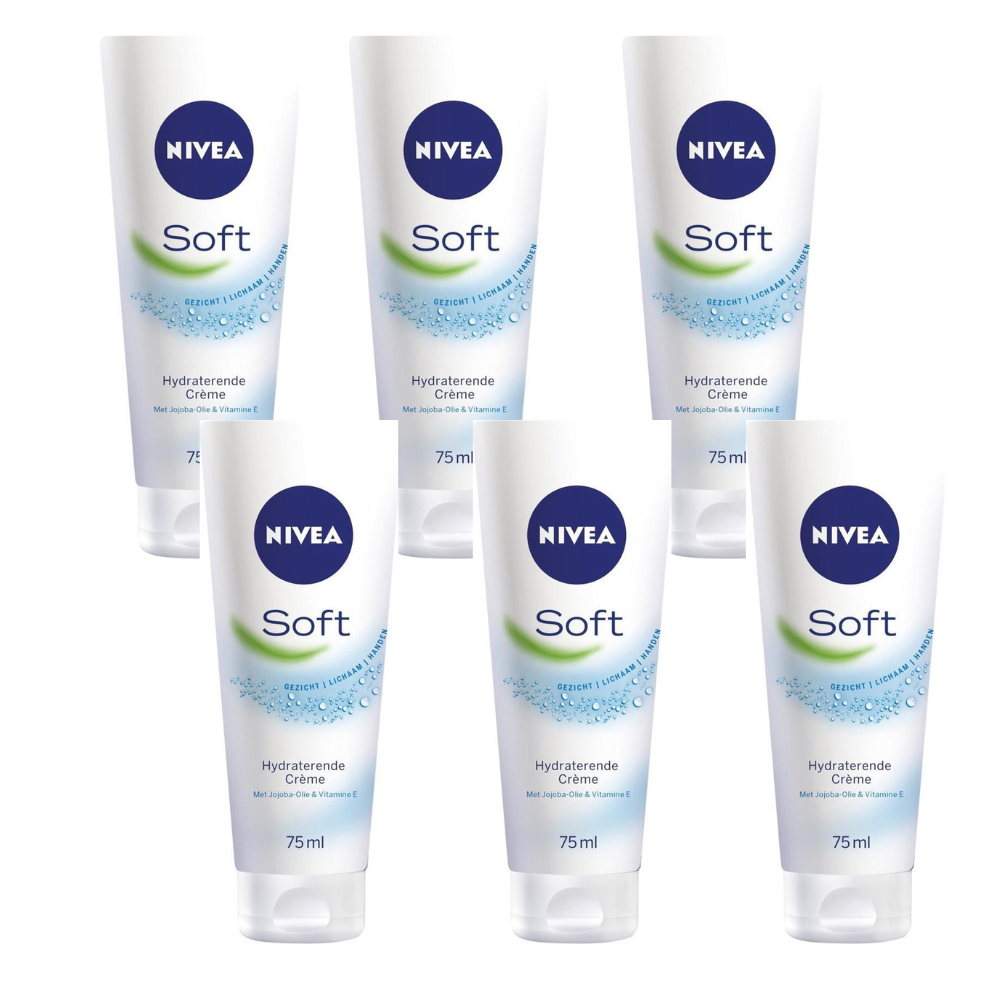 Nivea – Weiche Feuchtigkeitscreme Tube – 6 x 75 ml