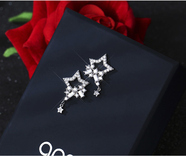 Damen Ohrringe 925 Sterling Silber Ohrstecker Maus Ohrringe Stecker mit Zirkonias