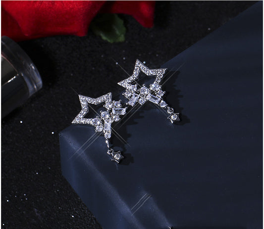 Damen Ohrringe 925 Sterling Silber Ohrstecker Maus Ohrringe mit Zirkonia