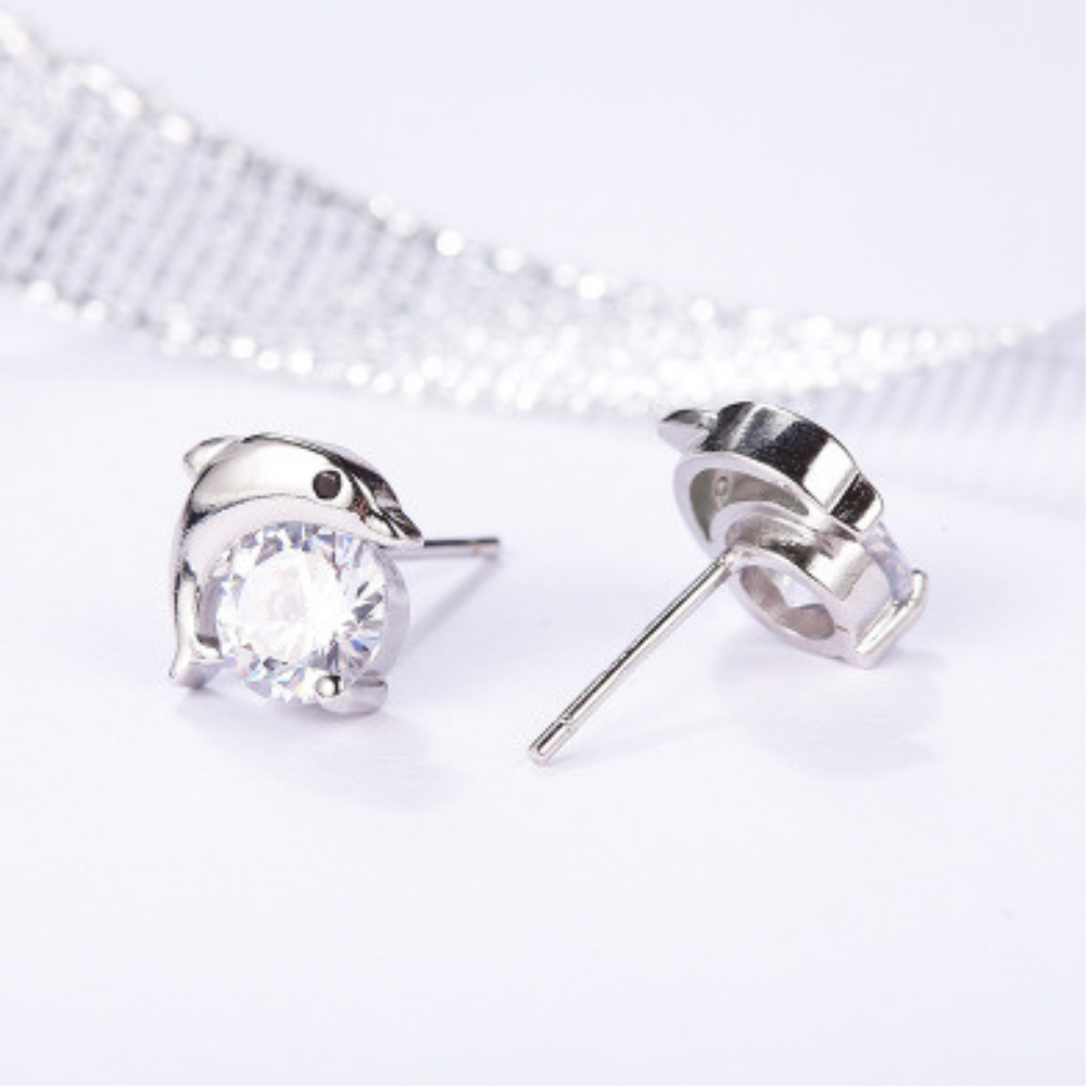 Damen Ohrringe 925 Sterling Silber Ohrstecker Ohrringe Stecker mit Zirkonias