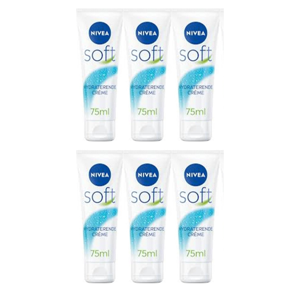 Nivea – Weiche Feuchtigkeitscreme Tube – 6 x 75 ml