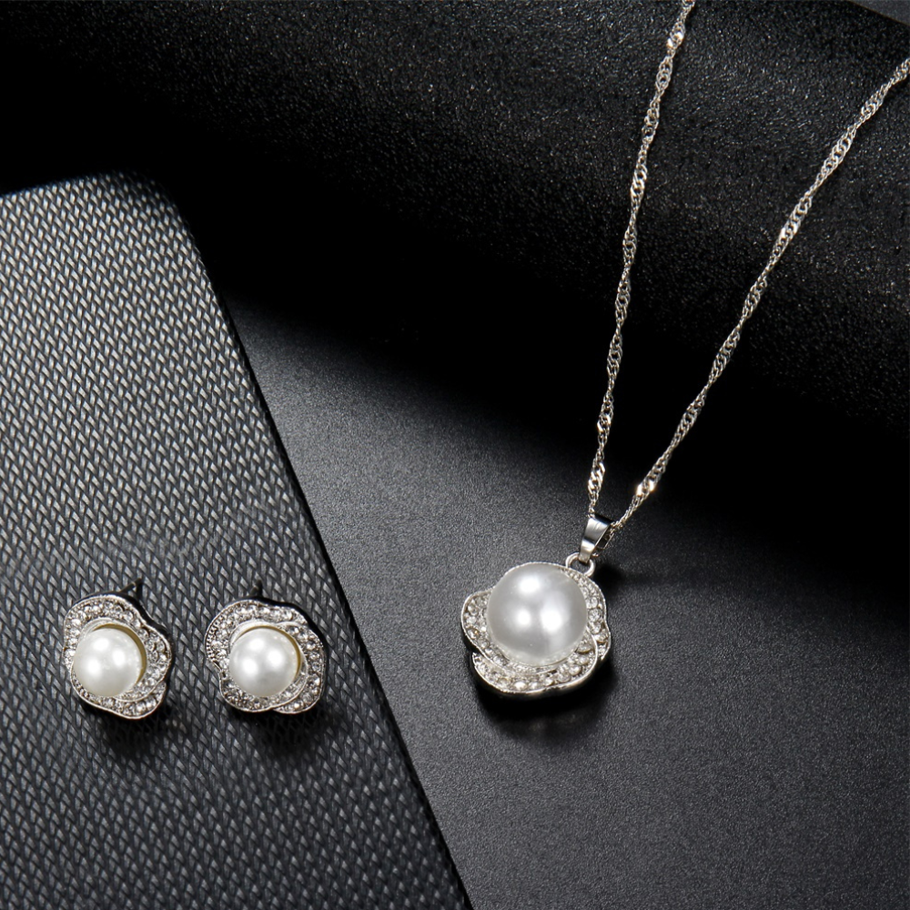 925 Sterling Silber Halskette Ohrringe Schmuckset Für Damen Geschenk,