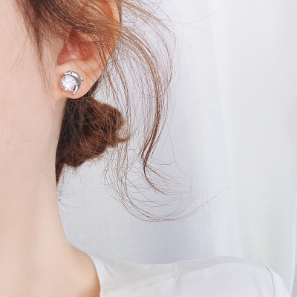 Damen Ohrringe 925 Sterling Silber Ohrstecker Ohrringe Stecker mit Zirkonias