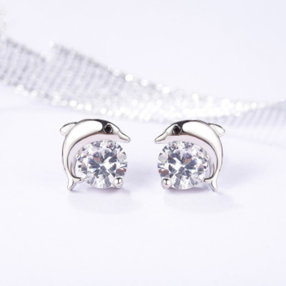 Damen Ohrringe 925 Sterling Silber Ohrstecker Ohrringe Stecker mit Zirkonias