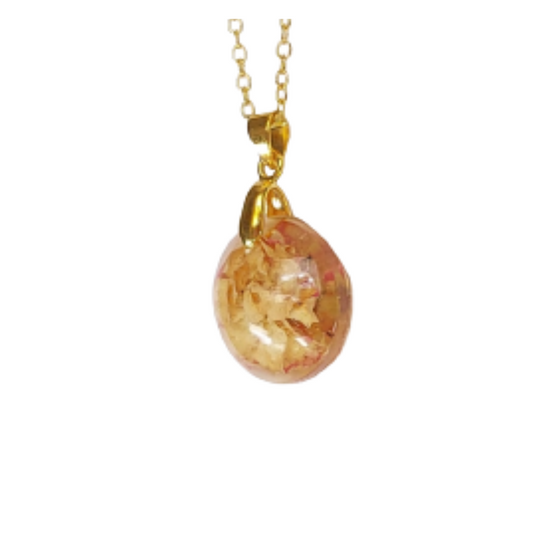 Anhänger mit echten Blumen aus Epoxidharz - Halskette