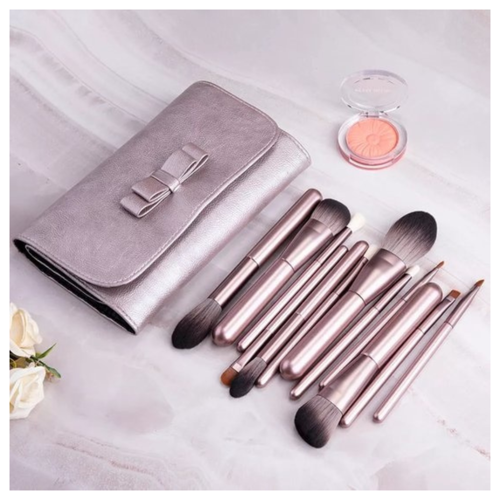 Make-up-Pinsel Geschenkset 12 Stück Kunsthaar