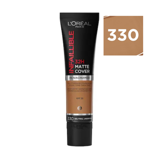 L’Oréal Paris Infaillible 32H Matte Cover Foundation - 330 Noise - Langhoudende Matterende Foundation met SPF 18 - Vegan- 30 ml