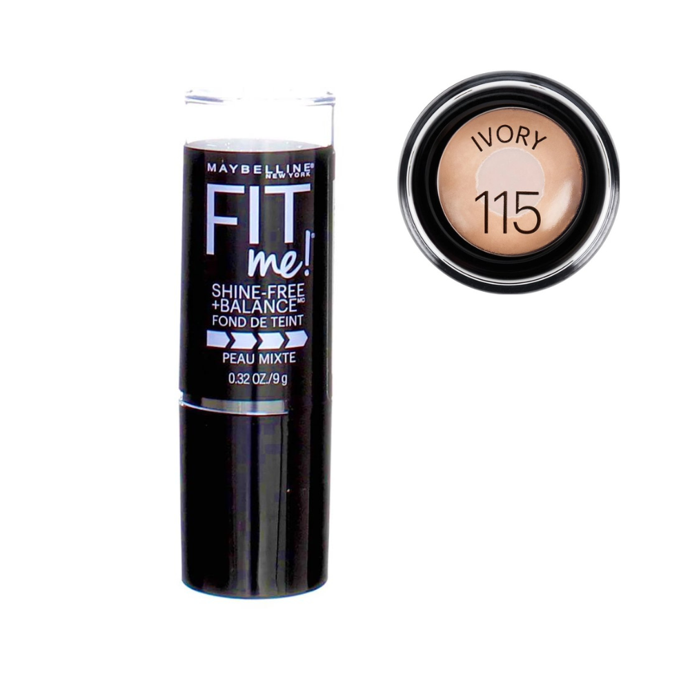 Maybelline Fit Me, 2-in-1 Anti-Glanz Make-up-Stick