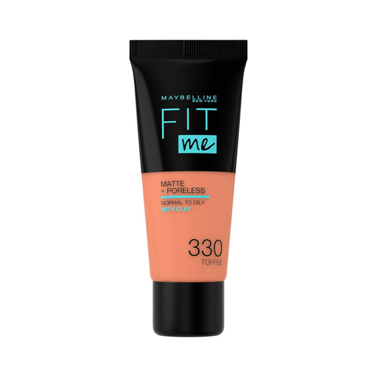 Maybelline New York - Fit Me Matte + Poreless Foundation - 330 Toffee - Medium Dekkende Foundation met Matte Finish voor de Normale tot Vette Huid - 30 ml