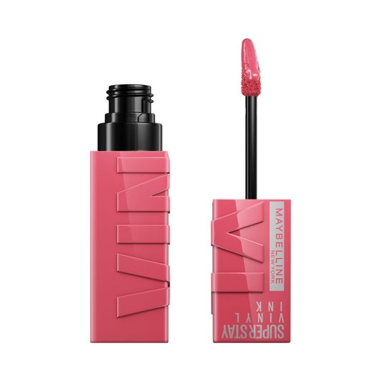 Maybelline New York SuperStay Vinyl Ink Longwear Liquid Lipstick - 145 Rogue - vloeibare lippenstift - voor een schitterende glans en intense kleur - blijft tot wel 16 uur zitten - geeft niet af - roze