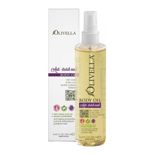 Olivella Körperöl mit Olivenöl – Anti-Stretch (Regenerierendes Schwangerschafts-Massageöl) 250 ml