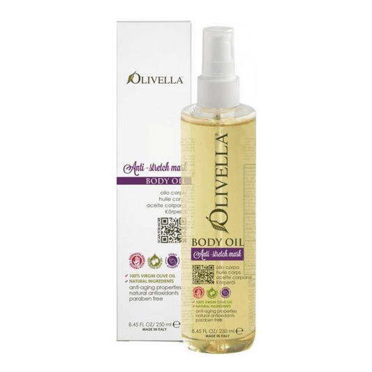 Olivella Körperöl mit Olivenöl – Anti-Stretch (Regenerierendes Schwangerschafts-Massageöl) 250 ml